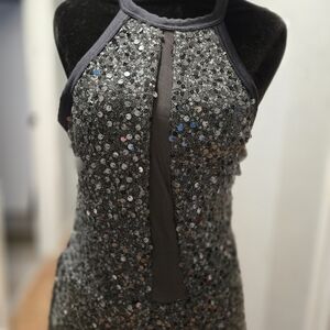 Weissman Black and Silver Sequin Jumpsuit